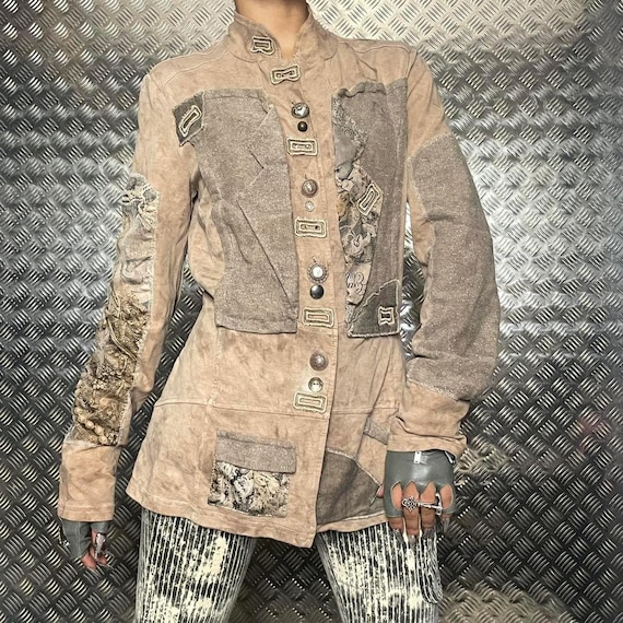 Antique Desert Patchwork Embroidered Jacket - image 1