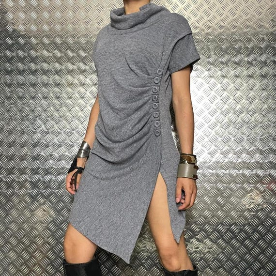 Grey Subversive Basic Button Midi Dress - image 5