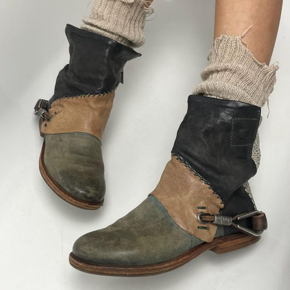 AS98 Patchwork Nomadic Layered Leather Boots - image 4