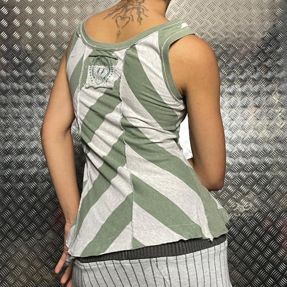 Marithé + François Girbaud Patchwork Striped Tank… - image 2