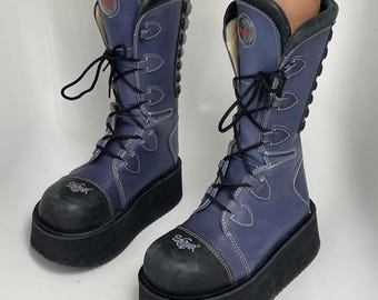 Swear Truck Platform Black Lace up Alternative Cyber Goth Rave
