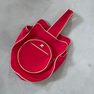 Rare Vintage small round red and white futuristic sportwear Courrèges handbag image 1