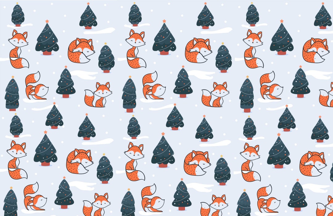 Fox Christmas Wrapping Paper 