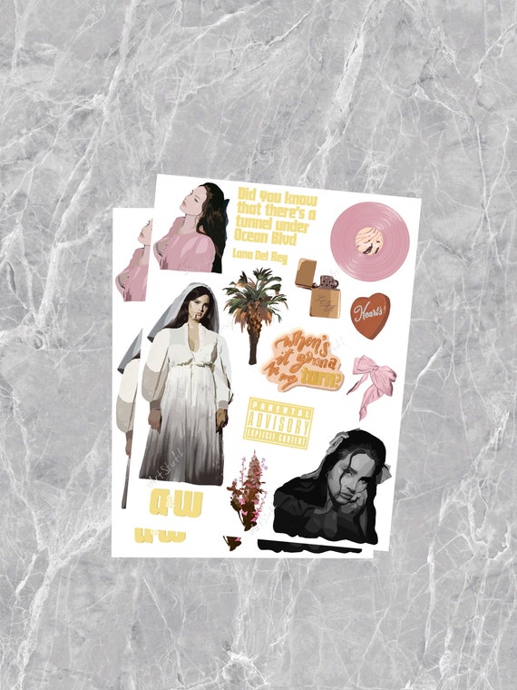 Lana Del Rey Stickers, Lana Aesthetic Stickers, Lana Sticker Pack, Tunnel  Under Ocean Blvd Stickers, A&W Lana Stickers, Lana Del Rey Era 