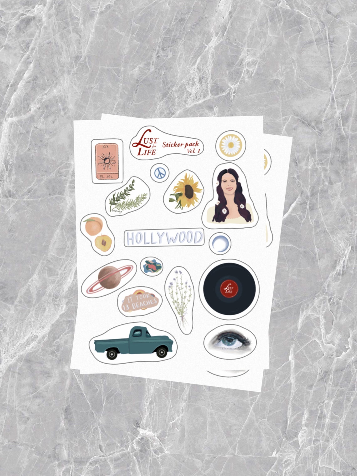 Lana Del Rey Stickers Lust for Life Stickers Lana Del Rey - Etsy