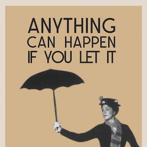 Broadway Art, Print, Theatre, Musicals, Gift, Mary Poppins, Show Gift, Minimalist Art, Julie Andrews, Broadway, Musical Theatre