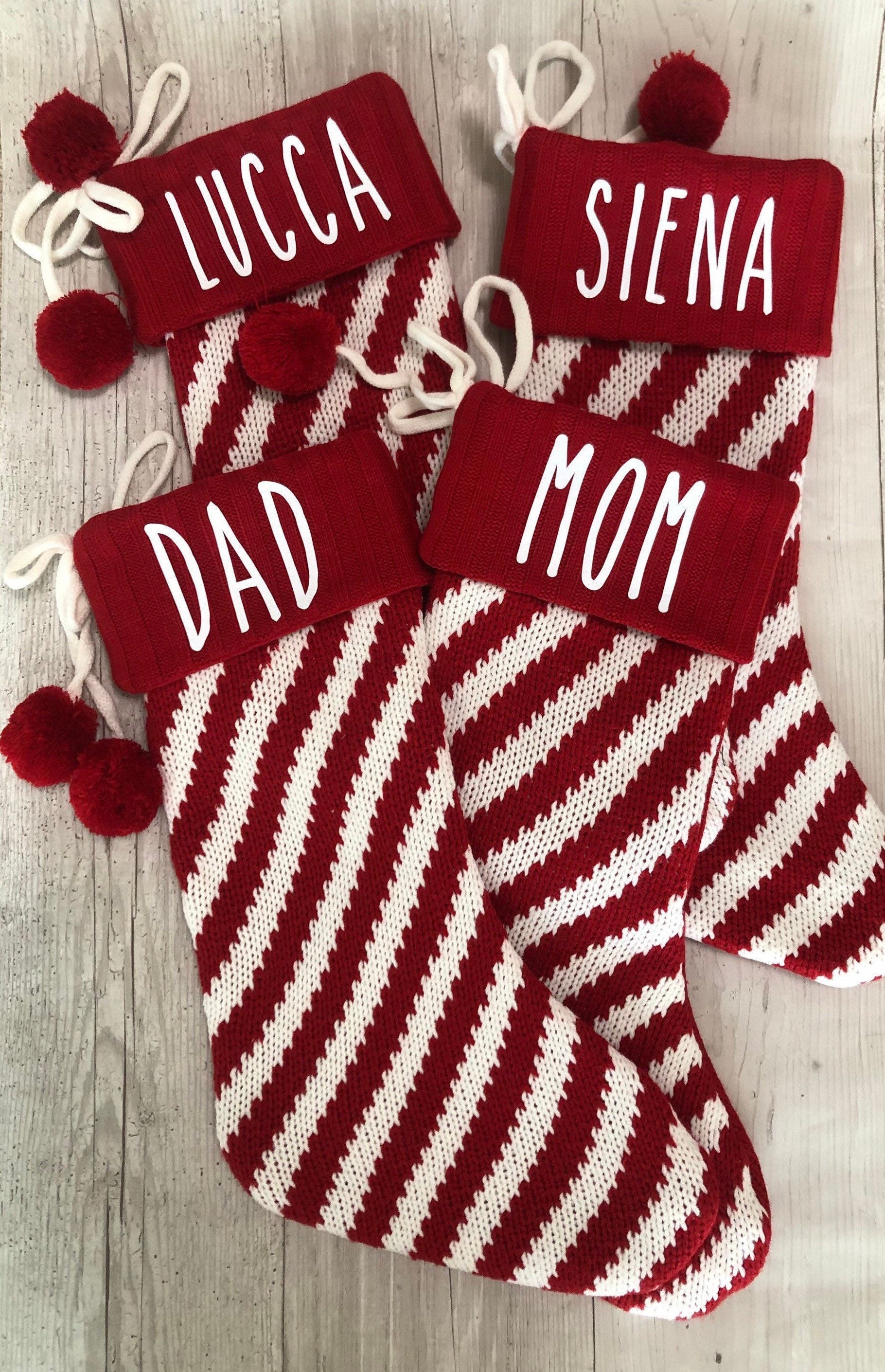 Custom Candy Cane Christmas Stockings Etsy