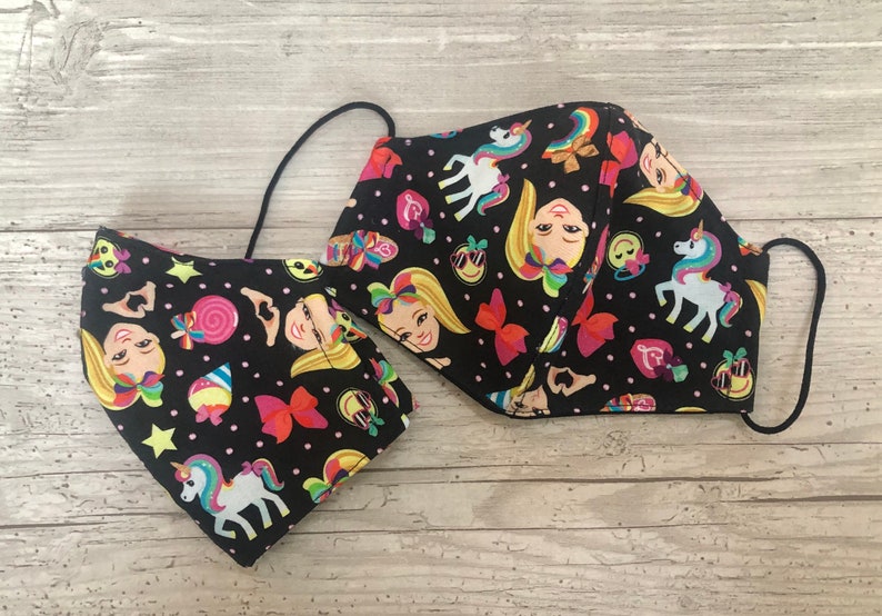 JoJo Siwa face mask triple layered pleated and fitted style | Etsy