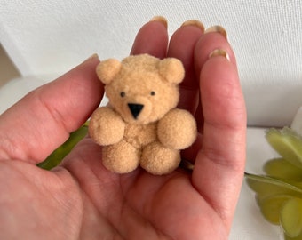 Handmade Miniature Teddy Bear, Pocket Size (1 1/2 inch)