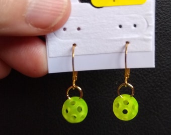 Pickleball Earrings (Hollow Transluscent Green) Dura