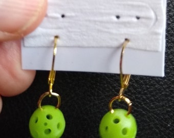 Pickleball Bright Green  Hollow Earrings