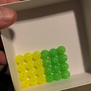 24 Small Pickleballs for Crafts (2 sets of 12 each - bright yellow & bright green)