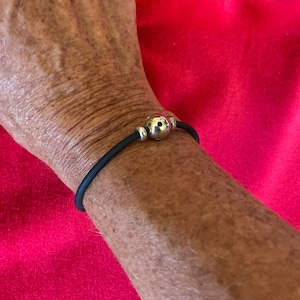 Rubber Cord Pickleball Sterling Silver Bracelet