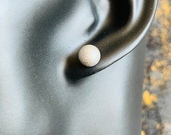 Minimalist stud earrings, small matte stainless steel balls, silver, diameter 8mm - perfect gift idea for women