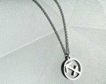 Necklace with pendant stainless steel silver Zodiac horoscope Sagittarius 45-50 cm, 2 cm pendant