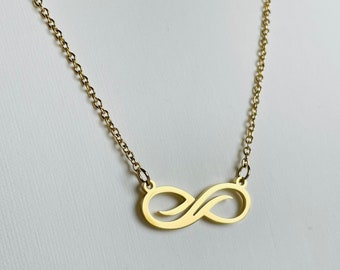 Necklace with infinity symbol infinity women girls gift idea 45 cm gold-plated stainless steel