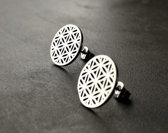 Stud Earrings Flower of Life Flower of Life silver Vilana