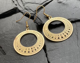 Earrings for women made of stainless steel gold colored as a gift for a birthday gift idea for women full moon