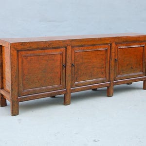 Antique Chinese Painted and Lacquered Elm Cabinet