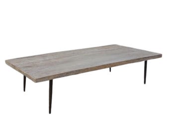 Reclaimed Elm and Iron Coffee Table