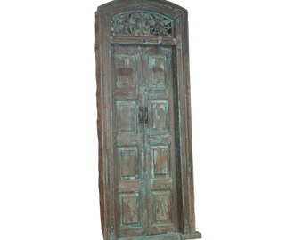 Antique Anglo-Indian Painted Door and Frame