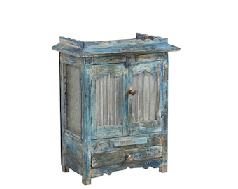 Vintage Indian Painted Small Cabinet