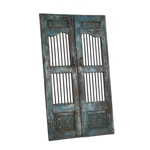 Antique Indian Painted Teakwood Door/Gate