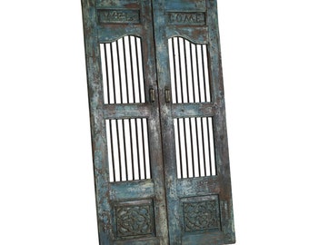 Antique Indian Painted Teakwood Door/Gate