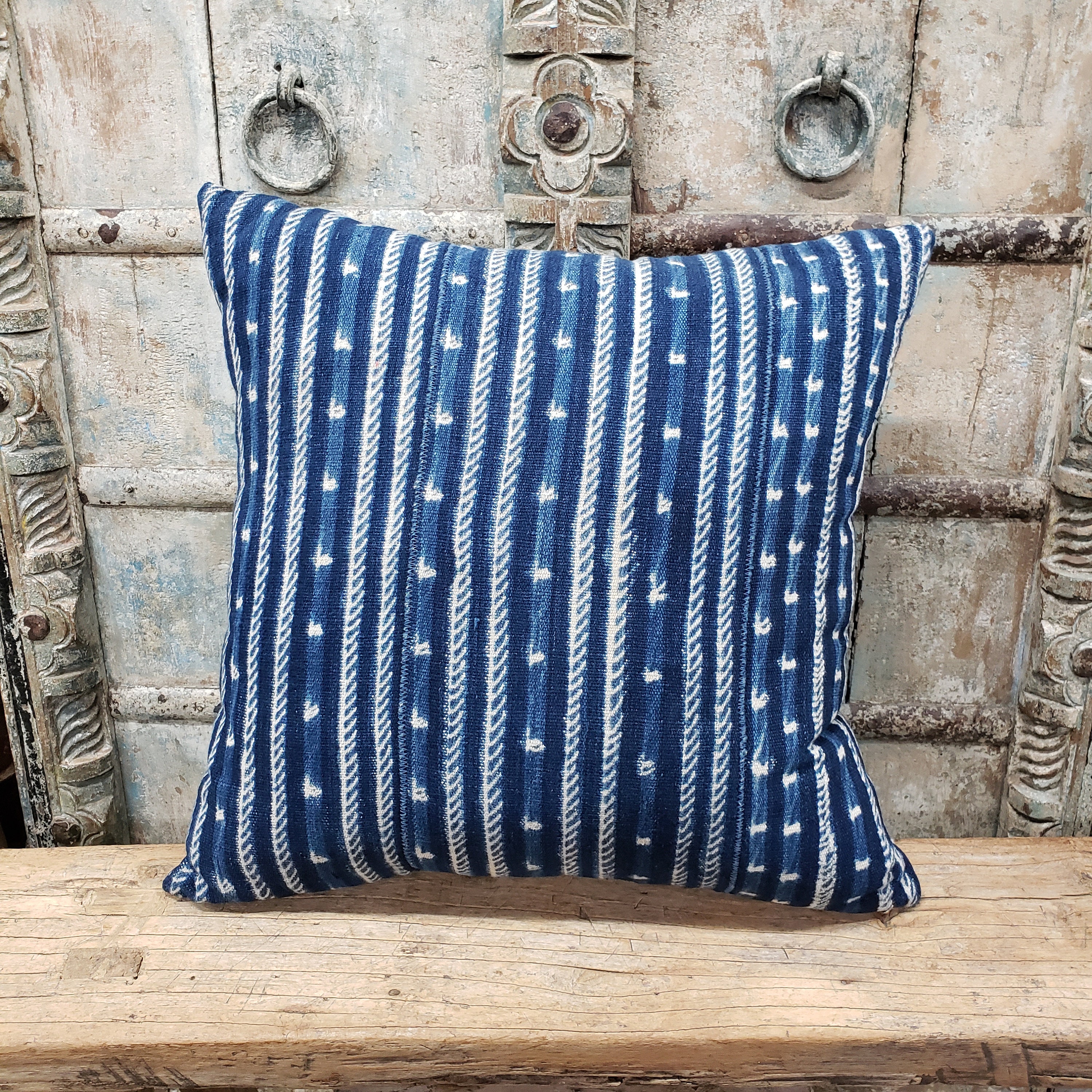 Pillow made from Vintage Mali Indigo Fabric Pillow made from Vintage Mali Indigo Fabric