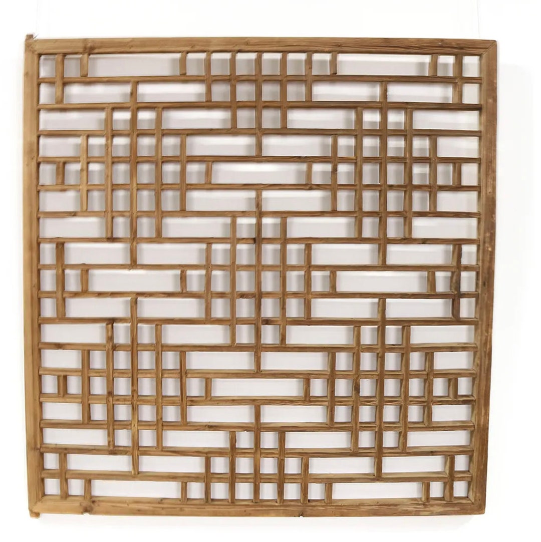 Vintage Chinese Pine Window Panel - Etsy