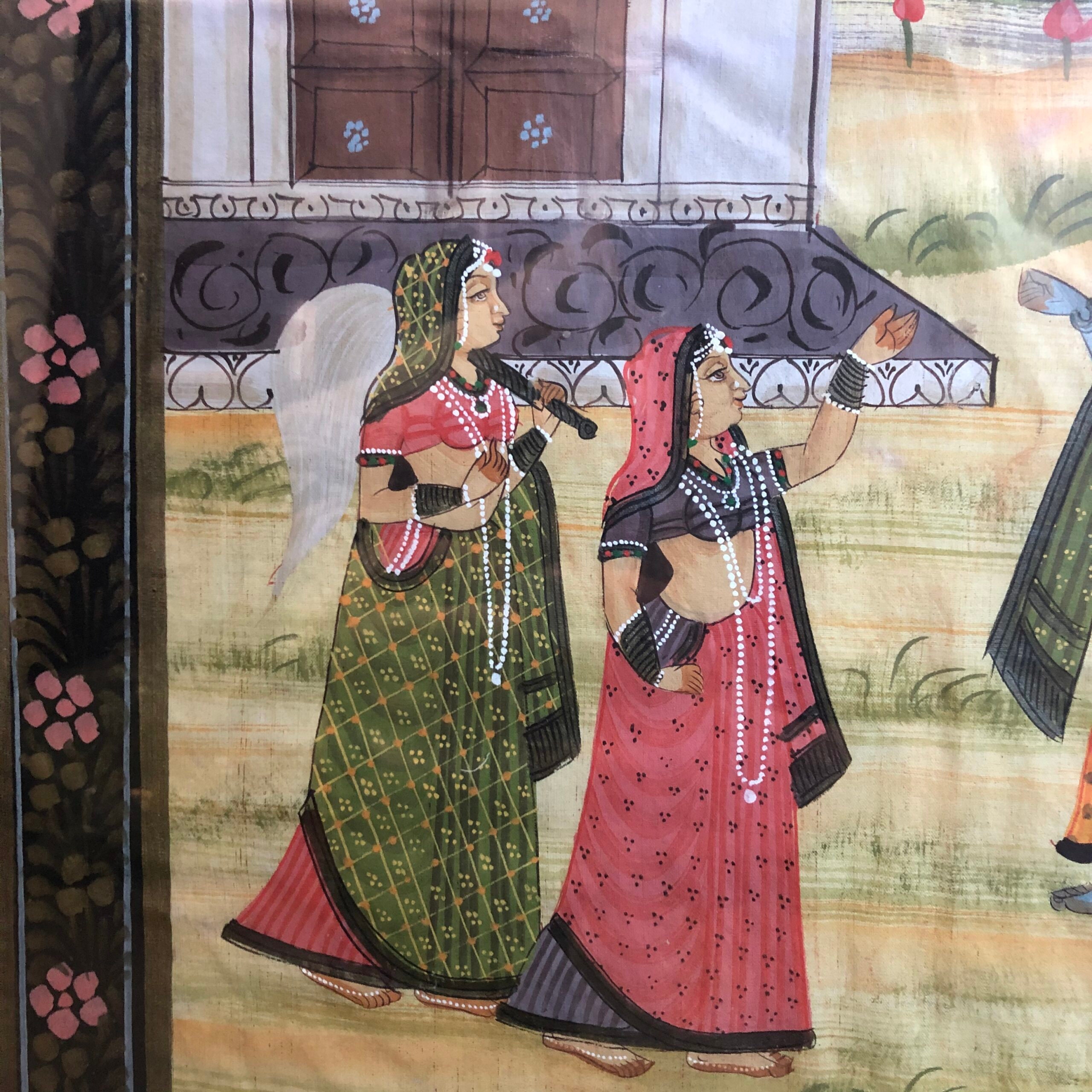 Antique Indian pichwai Painting on Silk Etsy