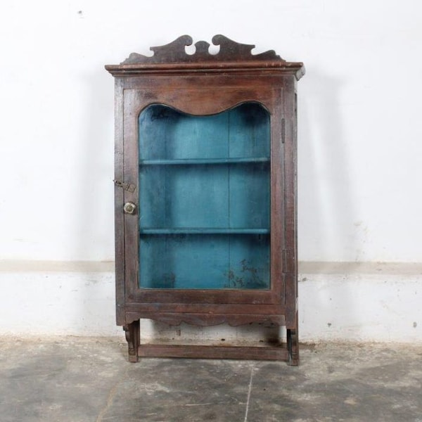 Antique Anglo-Indian Teakwood Hanging Cabinet