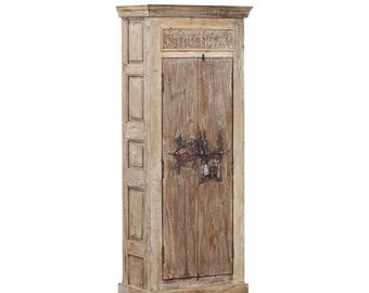 Armoire constructed from Antique Indian Teakwood Kerala Doors and Elements