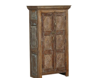 Armoire made from Antique Indian Teakwood Doors, and Panels