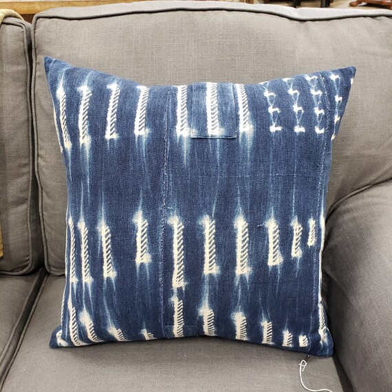 Pillow made from Vintage Mali Indigo Fabric Pillow made from Vintage Mali Indigo Fabric