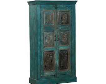 Armoire constructed from Antique Indian Teakwood Doors and Elements