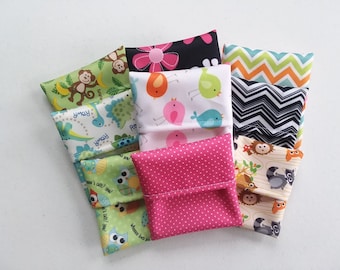 Small PUL Wet Bag with Snap: Reusable Cloth Pad Wrapper