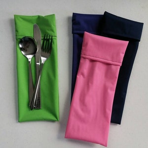 Reusable Flip Cutlery Bags eco friendly, food safe, easy to clean image 4