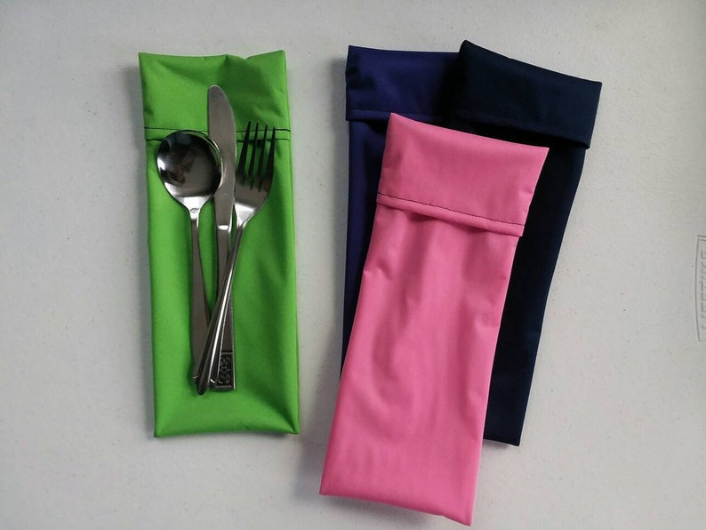 Reusable Flip Cutlery Bags eco friendly, food safe, easy to clean image 4