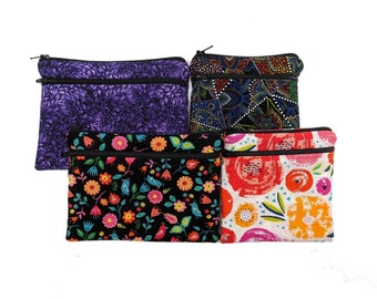 Wet Bag with TWO Pockets, MANY PATTERNS, Period Underwear Bag, Wet Bag for Reusable Pads, Waterproof Bag for Mama Cloth, Dual Pocket Wet Bag