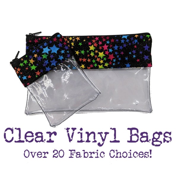 Small Zipper Pouch, Clear Zipper Pouch, Clear Zipper Bag, Zipper Bag Set, Clear Vinyl Bag, Project Bag, Cosmetic Bag, Toiletry Bag