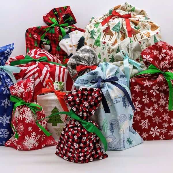 Christmas Cloth Bags Etsy