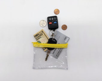 Clear Coin Purse in 25 Colors, Zippered Earbud Bag, Small Wallet