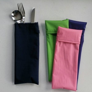 Reusable Flip Cutlery Bags eco friendly, food safe, easy to clean image 2