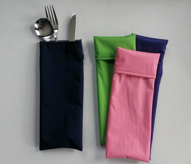 Reusable Flip Cutlery Bags eco friendly, food safe, easy to clean image 2