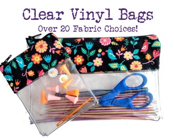 Small Zipper Pouch, Clear Zipper Pouch, Clear Zipper Bag, Zipper Bag Set, Clear Vinyl Bag, Project Bag, Cosmetic Bag, Toiletry Bag