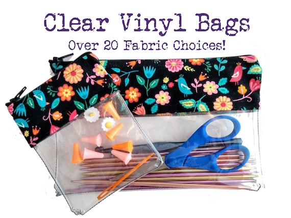 Clear vinyl 2024 bags with zipper