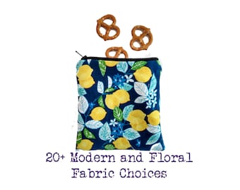 Reusable Snack Bag Set: Food Safe Cotton Lunch Bags