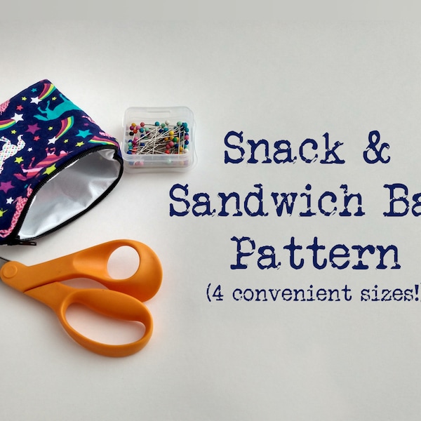 Snack Bag Pattern, Sandwich Bag Pattern, Snack Bag Tutorial, Sandwich Bag Tutorial, Snack Bag Sewing Tutorial, Cutlery Bag Sewing Pattern