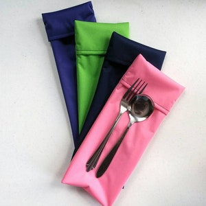 Reusable Flip Cutlery Bags eco friendly, food safe, easy to clean image 1